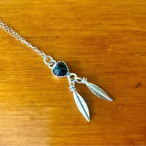 Southwestern Sterling Sliver and Onyx Heart Necklace